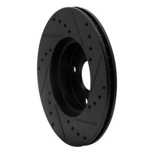 Mazda Miata Brake Rotor (1) - Front Left - R1 Concepts - Drilled & Slotted - Black - `94-`02